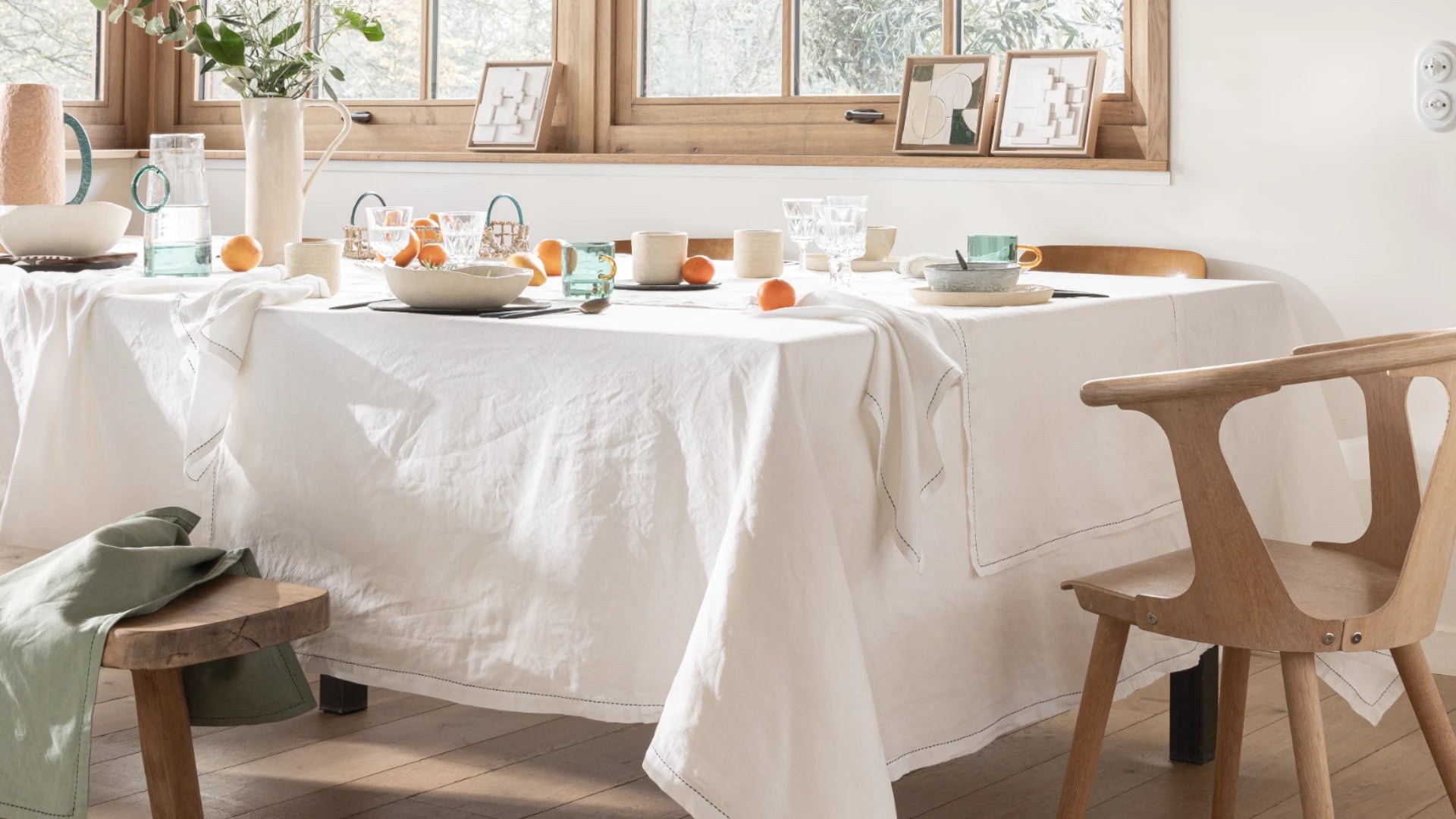 linge de table haut de gamme nappe chemin de table farbtupfer interior design