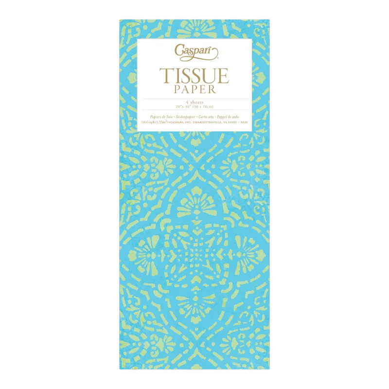 Papier de soie Caspari Annika Turquoise