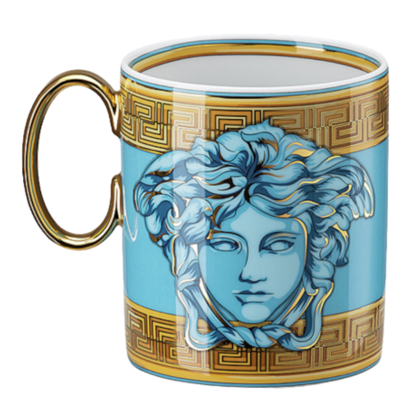 Versace By Rosenthal Vaisselle Medusa Amplified Blue Coin Mug