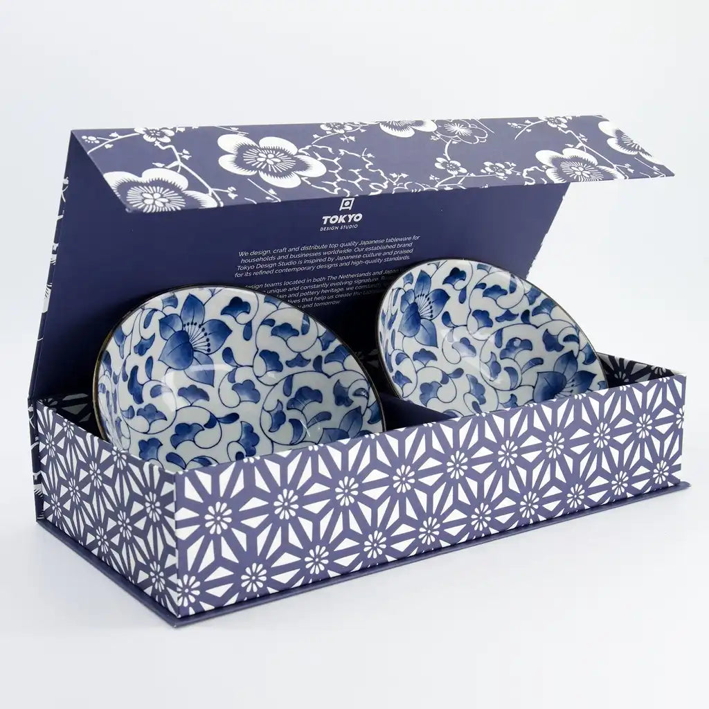 Flower Ramen Set cadeau bleu Tokyo Design Studio