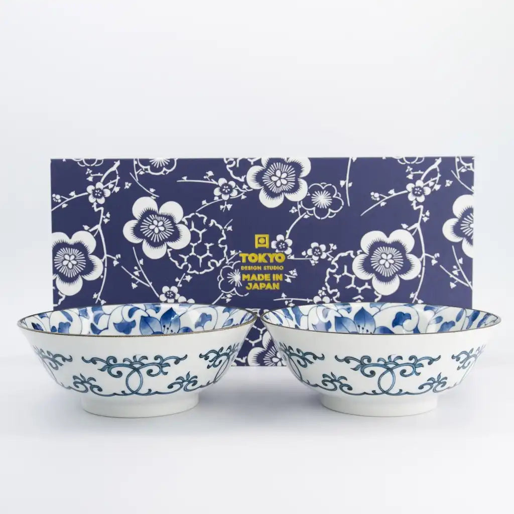 Flower Ramen Set cadeau bleu Tokyo Design Studio