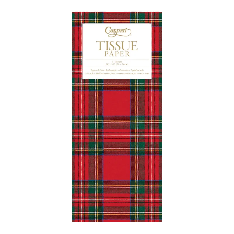 Papier de soie Caspari Royal Plaid