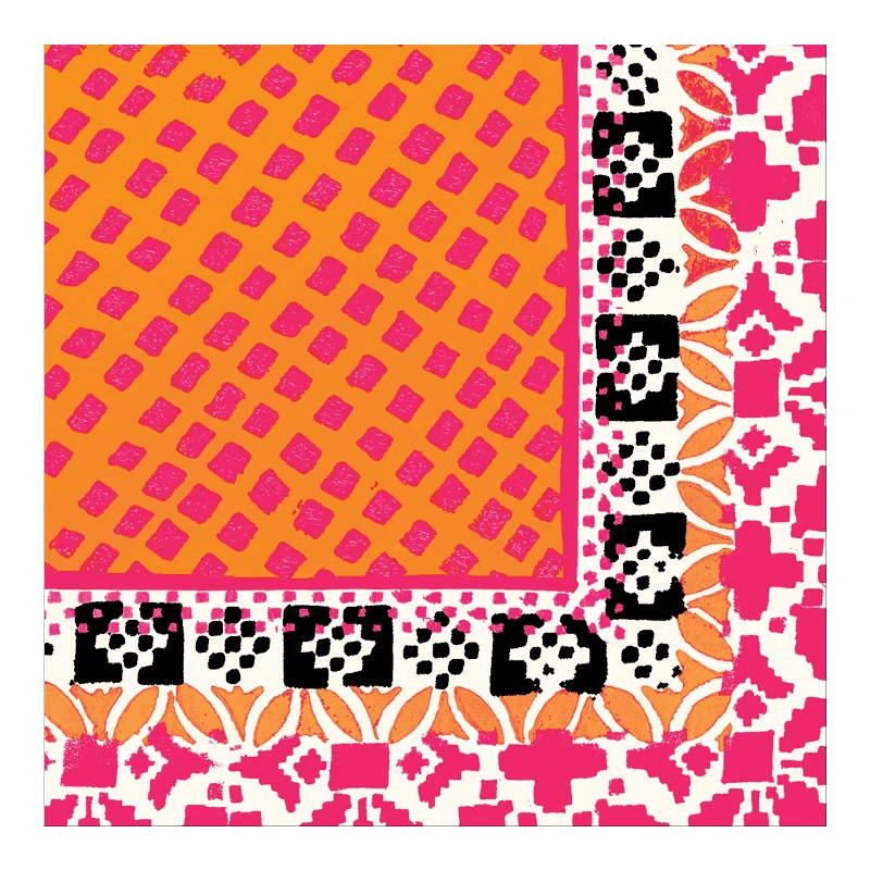 Caspari Serviette Cocktail Serviette en papier Black White Frida 15841C