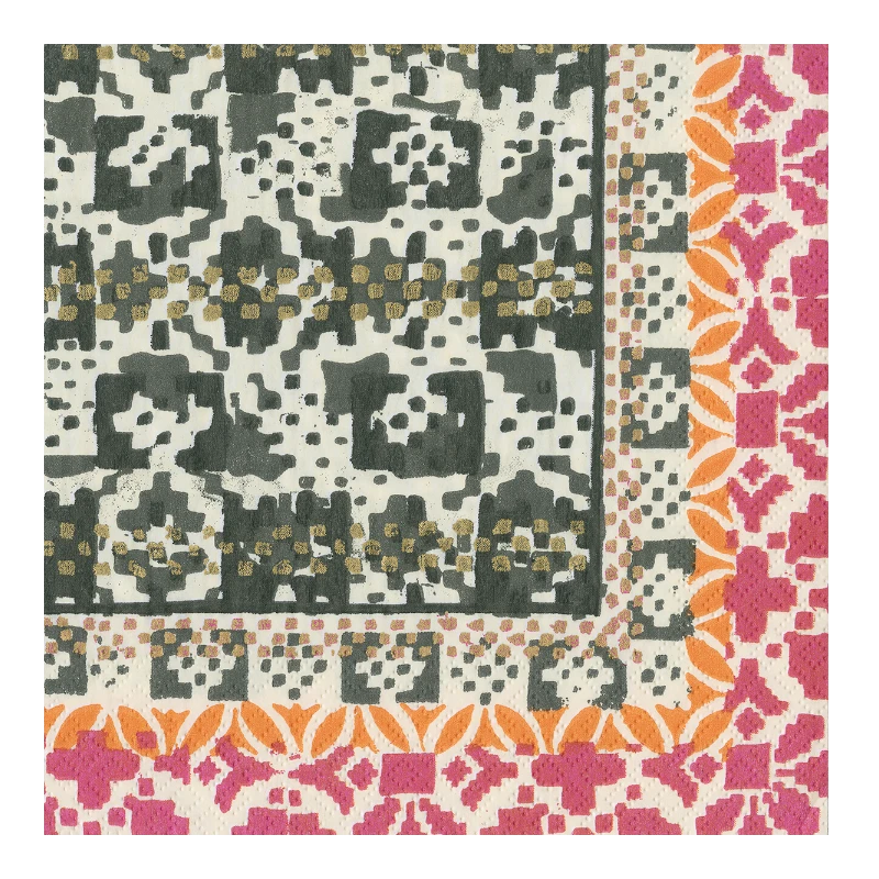 Caspari Serviette de table en papier Black White Frida 15841L