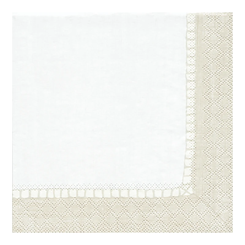 Caspari Serviette de table en papier Linen Natural 4780L