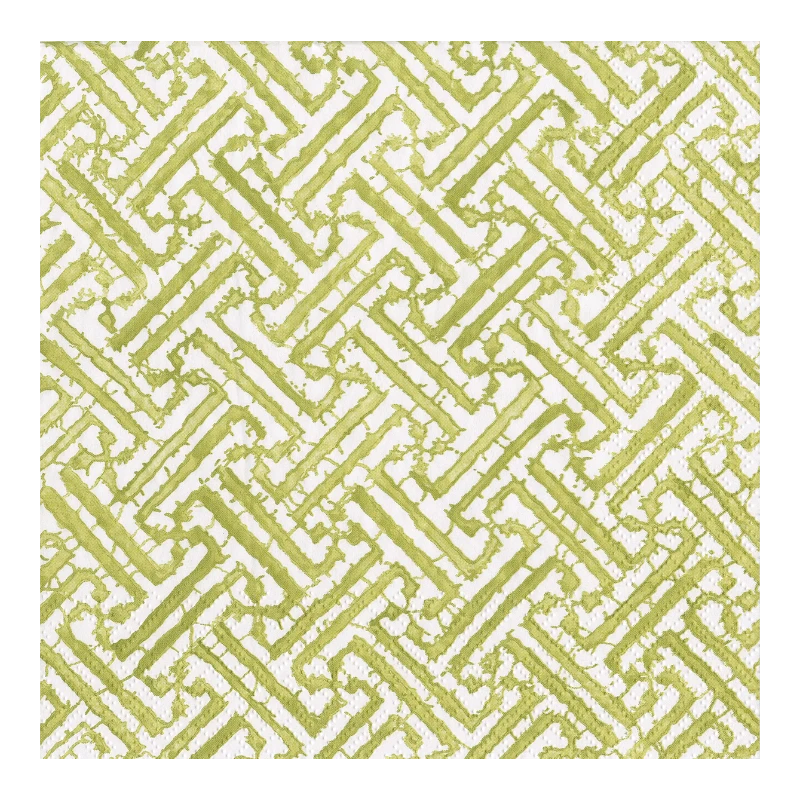 Caspari Serviette de table en papier Moss Green Fretwork 16451L