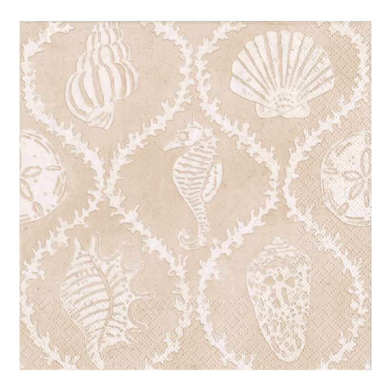 Caspari Serviette de déjeuner en papier Sand Seychelles 16430L