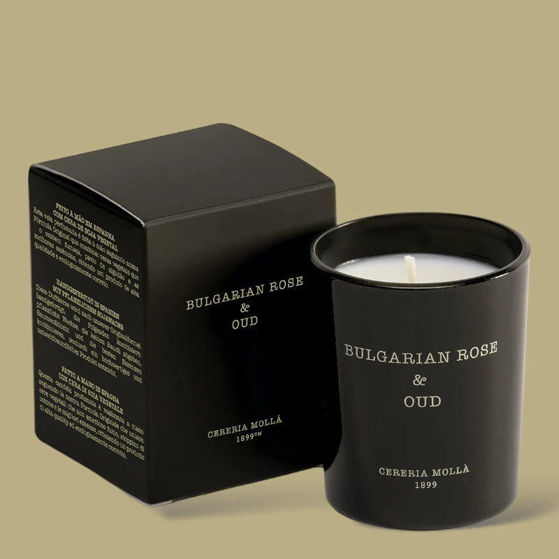 Bougie à la rose bulgare et à l'oud Cereria Molla