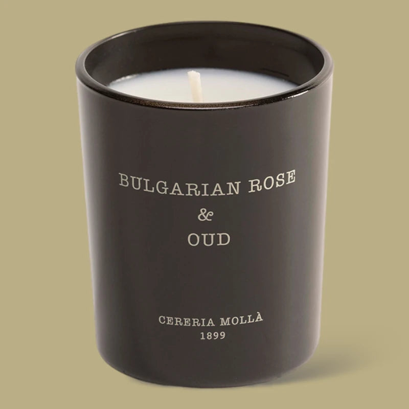 Bougie à la rose bulgare et à l'oud Cereria Molla