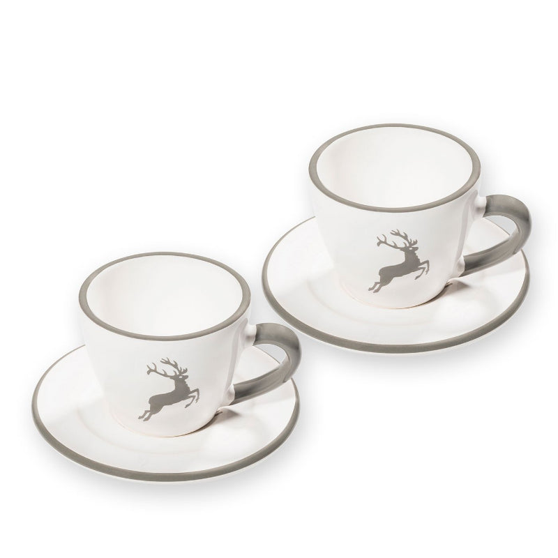 Set espresso pour deux 0319STES02SET Gmundner Keramik Grauer Hirsch