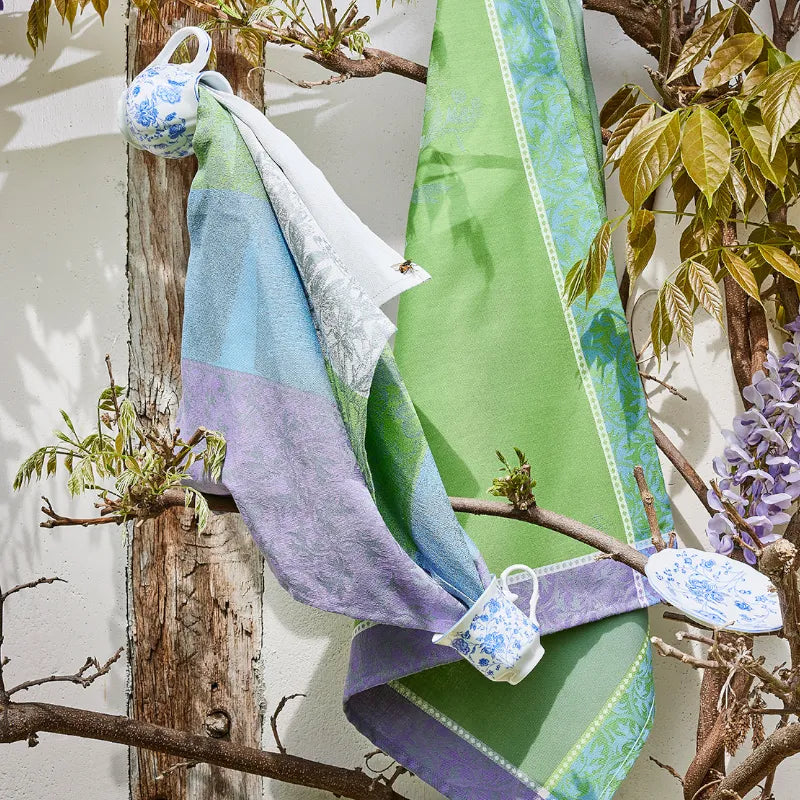 Le Jacquard Francais Torchon Floraison Uni Violet