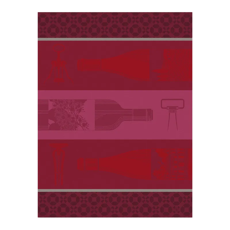 Le Jacquard Francais Torchon Vin En Bouteille Rouge
