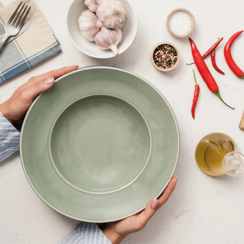Thomas Amici Colore Moss Green Assiette à pâtes 10850-401922-15321