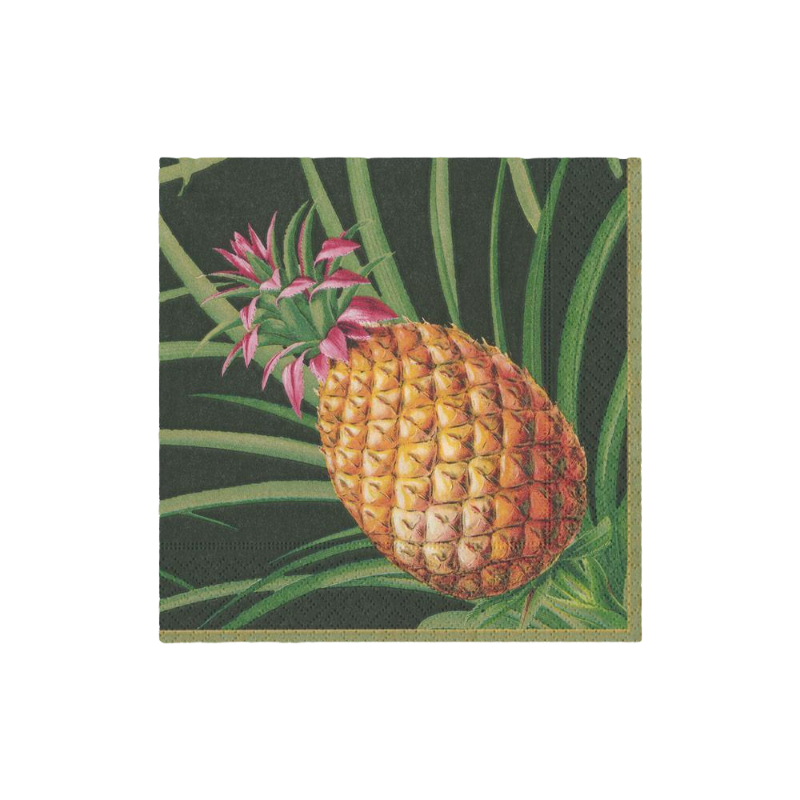 Boîte à cocktail avec serviettes Caspari Ananas