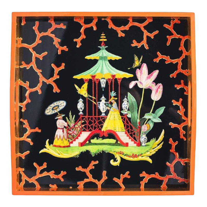 Caspari Plateau Lacquerware The Courtship