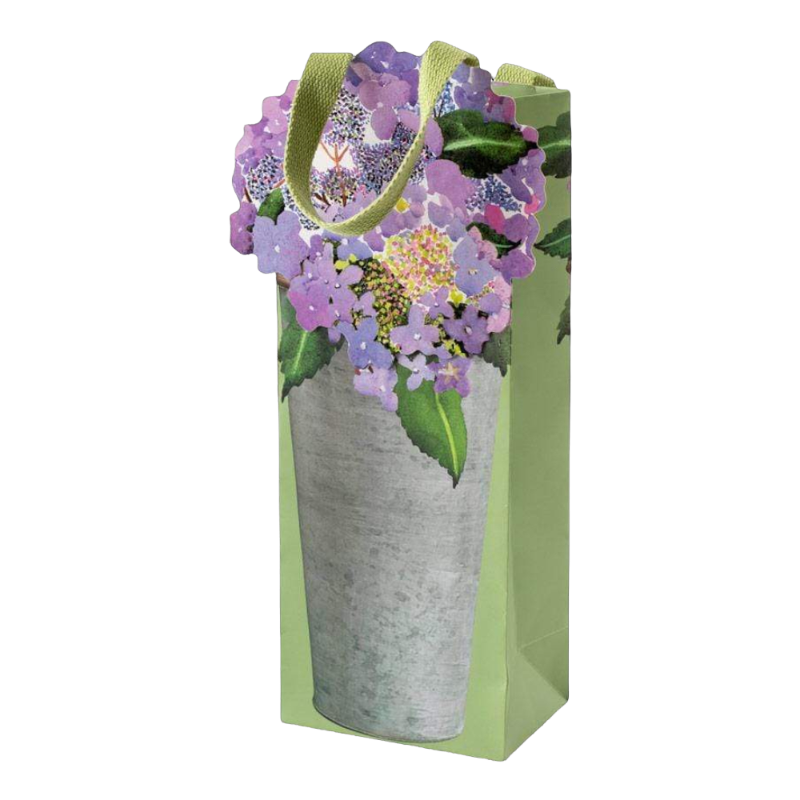 Sac à bouteilles Caspari Hydrangeas Hortensias