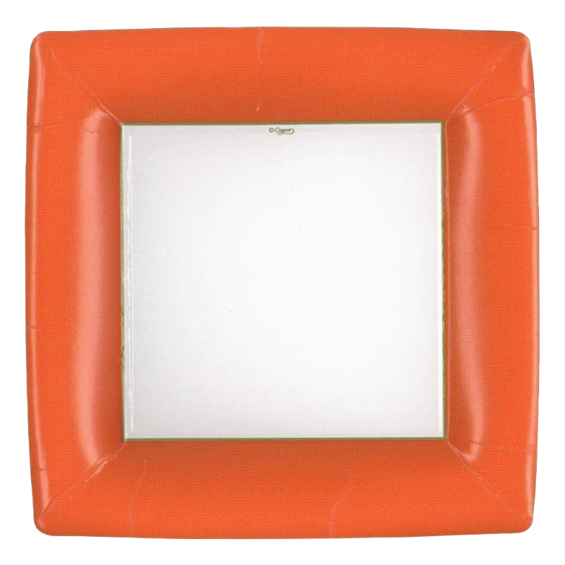Caspari Assiette de fête en carton Orange