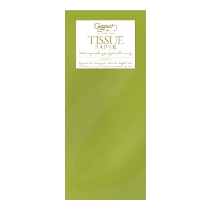 Papier de soie Caspari vert Uni