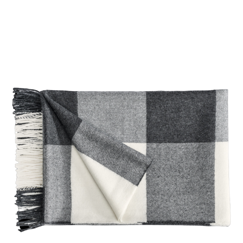 Christian Fischbacher Carre Blanc Noir Plaid Couverture Baby Alpaca