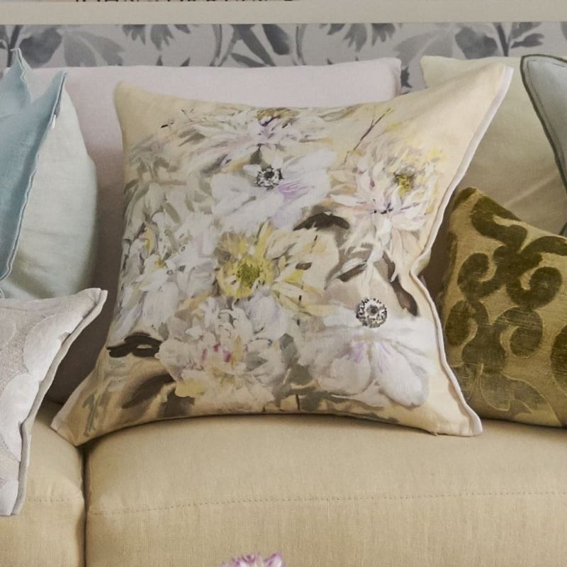Designers Guild Coussin Montelupo Birch Jaune Blanc