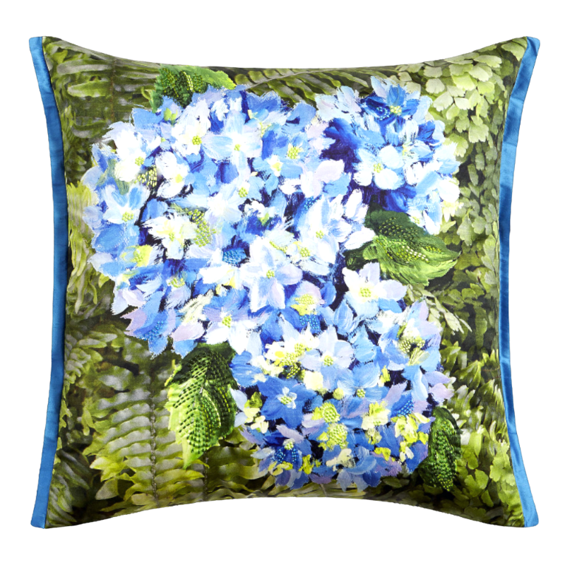 Designers Guild Coussin Nilamana bleu cobalt vert