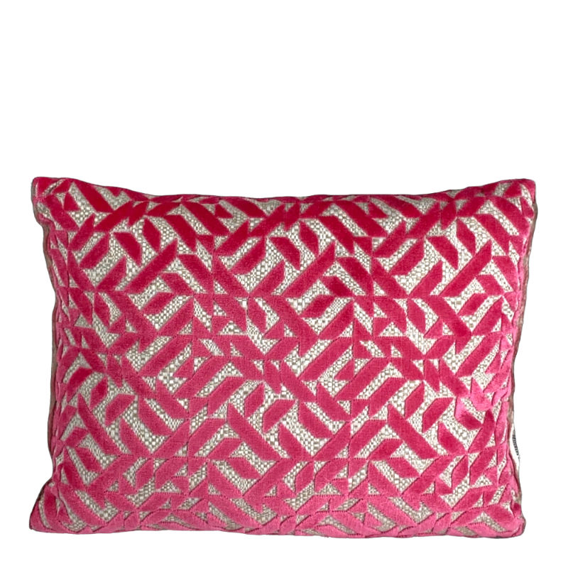 Designers Guild Coussin Zick Zack Rose Gris