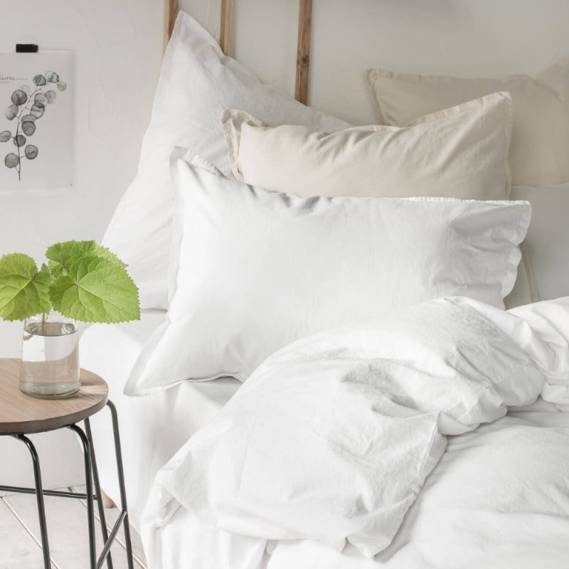Essix Coton Lave Soft Line Blanc Parure de lit 160 x 210 cm