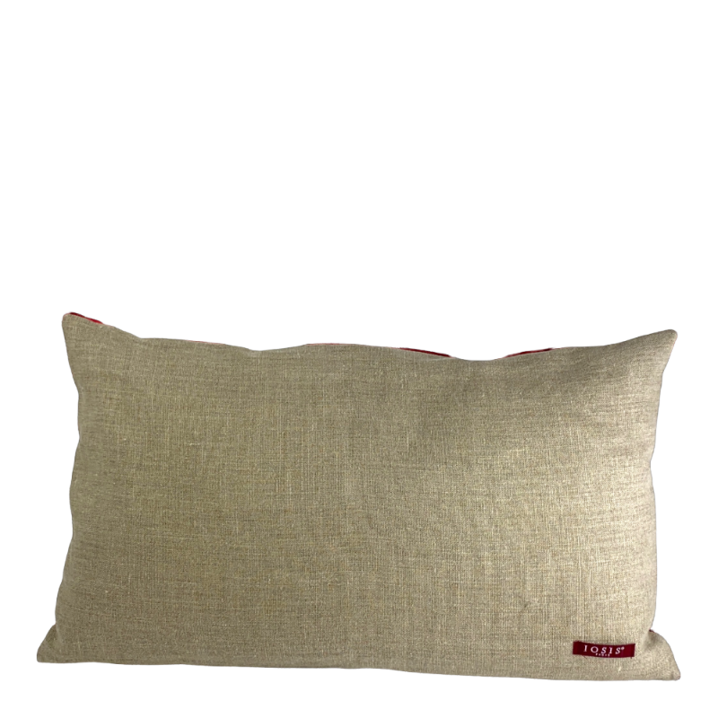 Iosis Coussin Uni Velours Grenade Rouge
