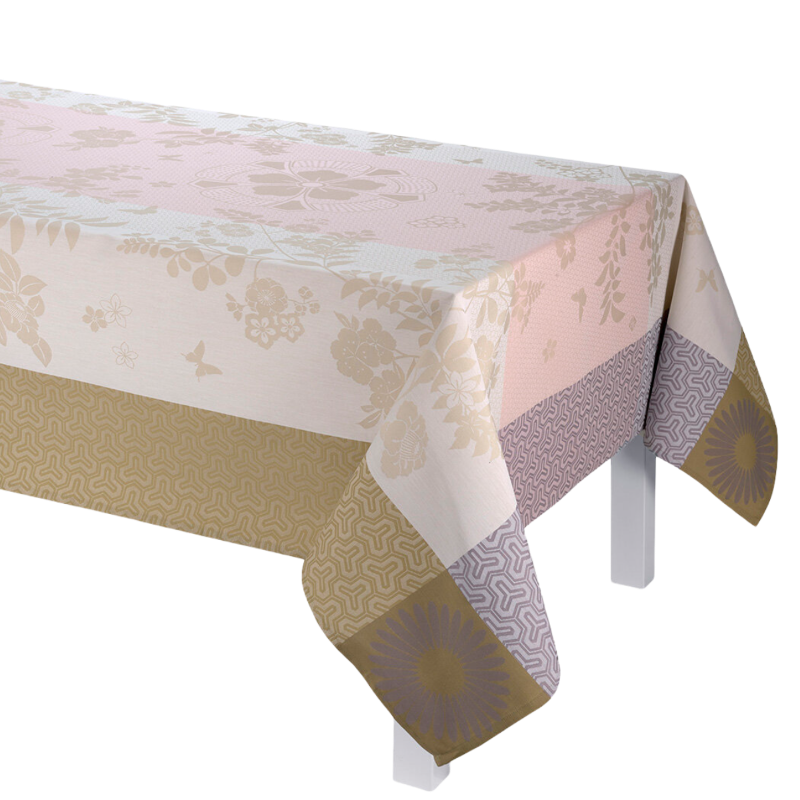 Le Jacquard Francais Nappe Asia Mood Rose Beige