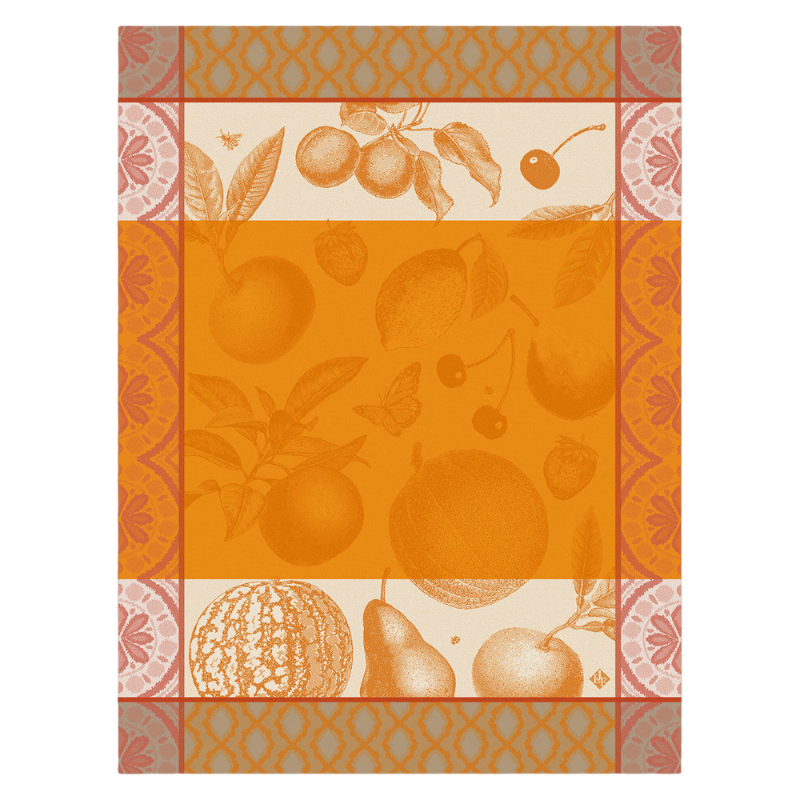 Le Jacquard Francais Torchon Arriere Pays Melon Orange