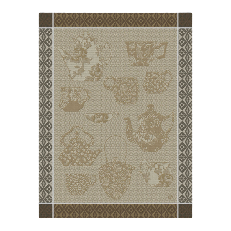 Le Jacquard Francais Club Torchon Comptoir du The Blanc Blanc Beige