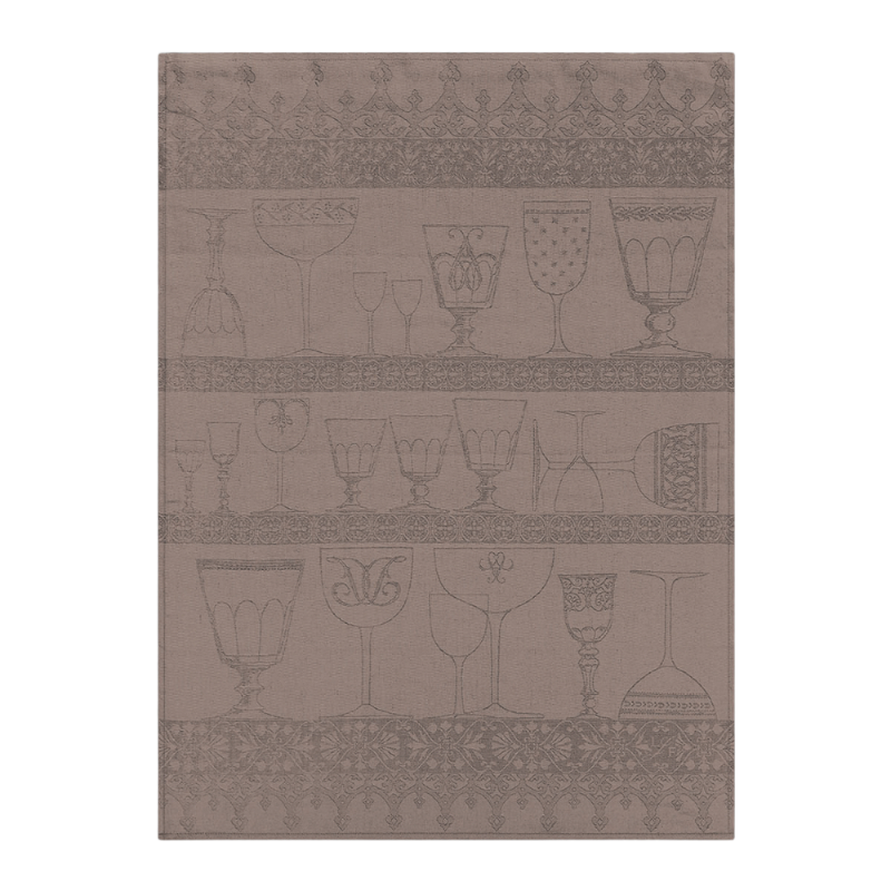 Le Jacquard Francais Torchon à vaisselle Linge Cristal Gris Poivre Beige