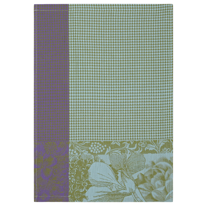 Le Jacquard Francais Torchon Flerus à Croquer Chlorophylle Vert Violet