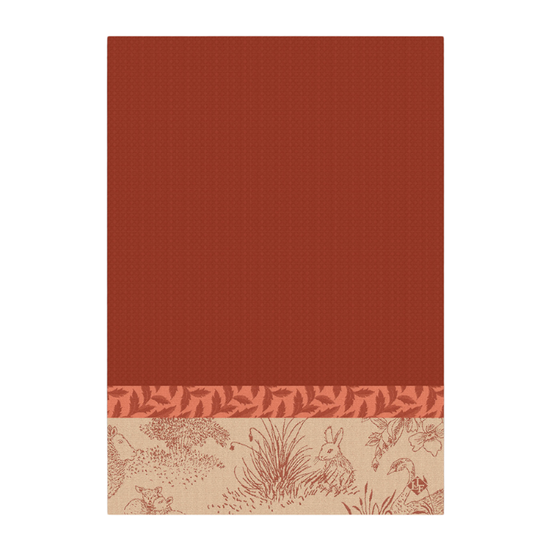 Le Jacquard Francais Torchon Josephine Pavot Rouge Orange