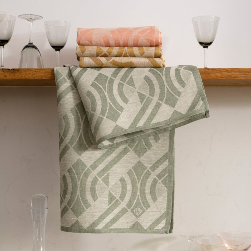 Le Jacquard Francais Torchon à vaisselle Linge Neo Emeraude Vert
