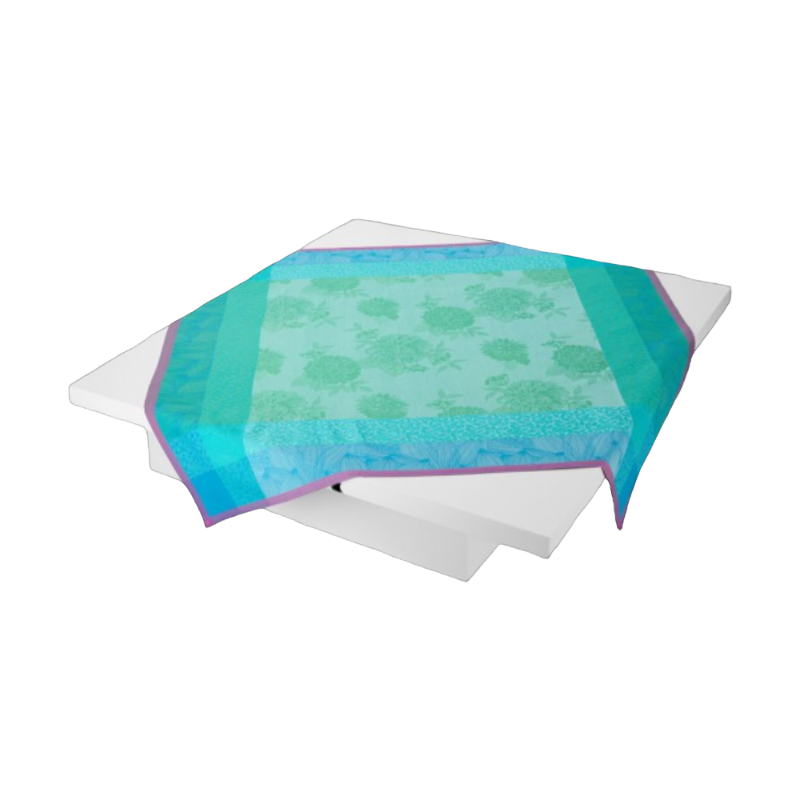 Le Jacquard Francais Nappe Parfums de Bagatelle Turquoise