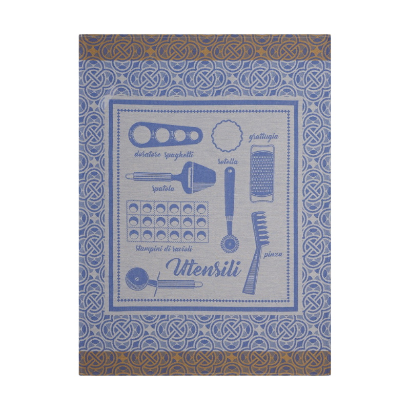 Le Jacquard Francais torchon Utensili Sel bleu