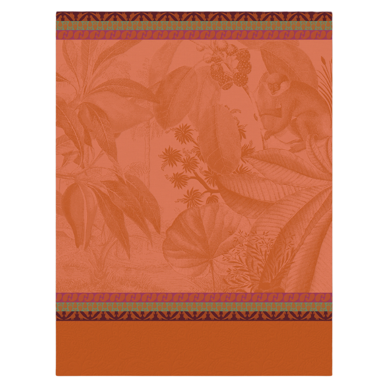 Le Jacquard Francais Torchon Voyages au Kerala Orange