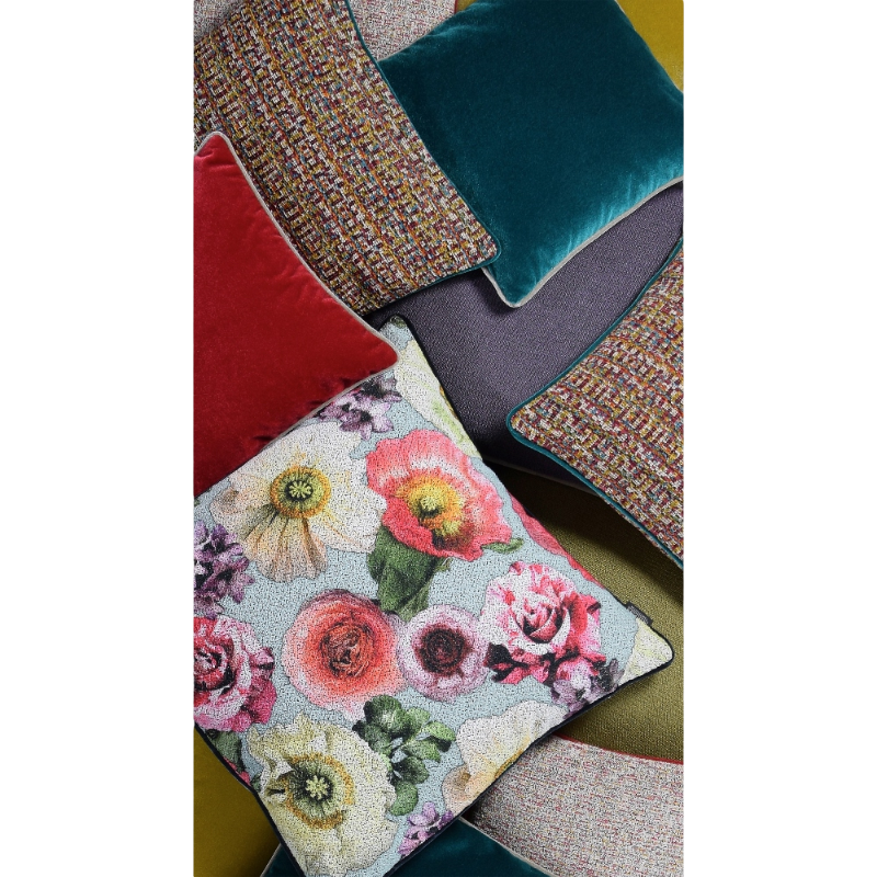 Rohleder Home Collection Coussin Jacky O Rouge Rose Jaune