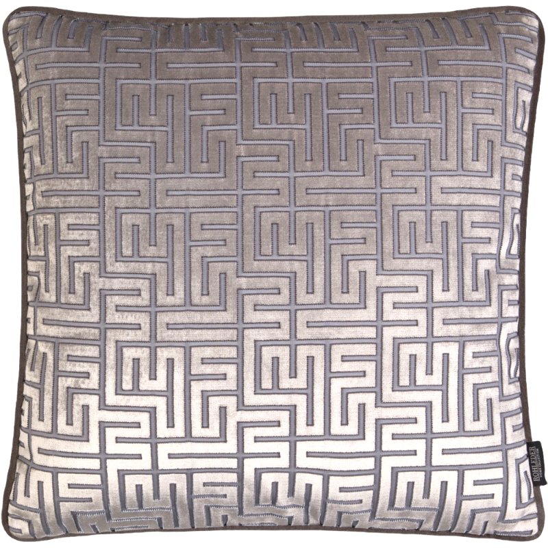 Rohleder Home Collection Coussin Quatum Stone Beige Gris Velvet Velours