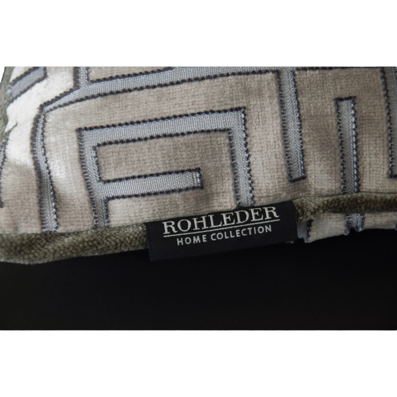 Rohleder Home Collection Coussin Quatum Stone Beige Gris Velvet Velours