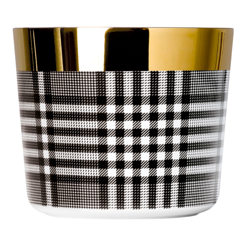 SIEGER by Fürstenberg Porcelaine Sip Of Gold Coupe à champagne Black White Glencheck