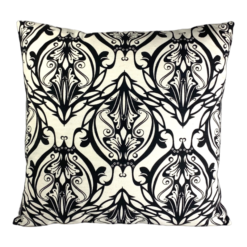VanillaFly Coussin rinceaux noir blanc