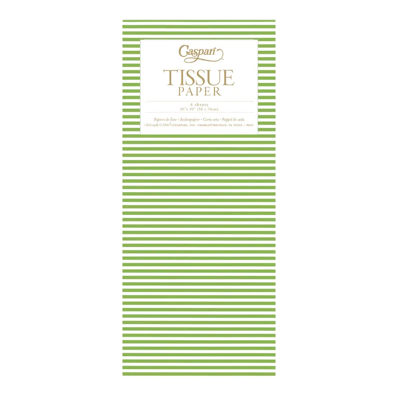 Papier de soie Caspari Mini Stripes Vert