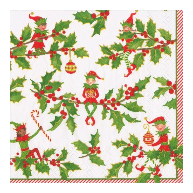 Jingle Elves Cocktail Caspari 17580C