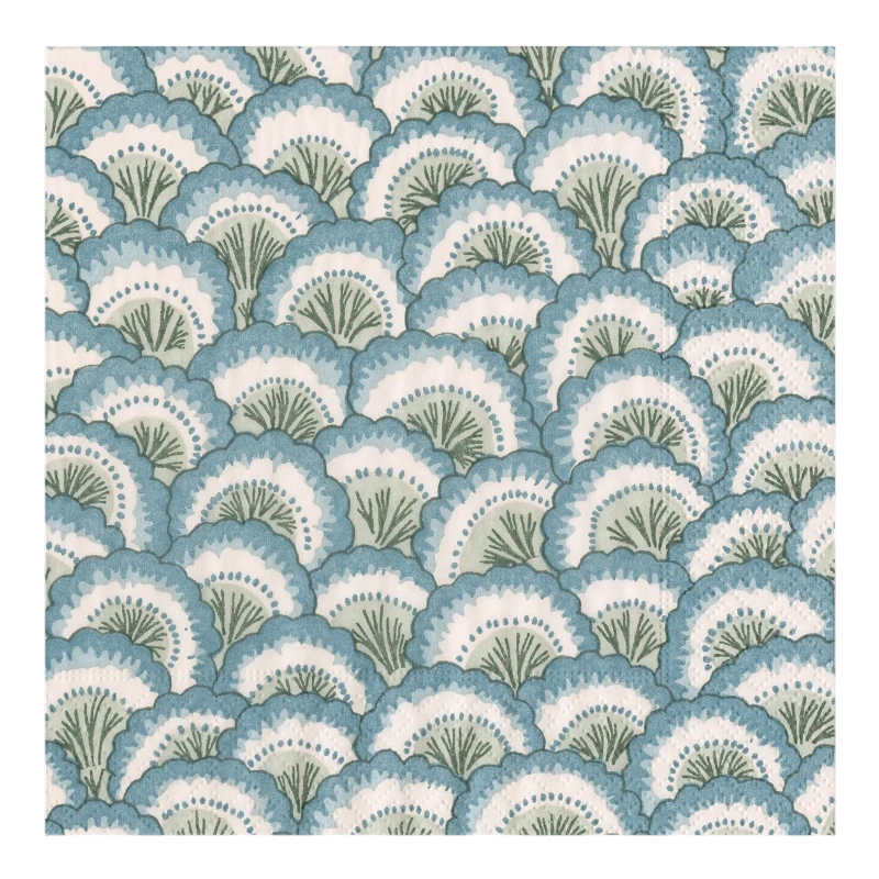 Caspari Serviette de table Pontchartrain Scallop Blue