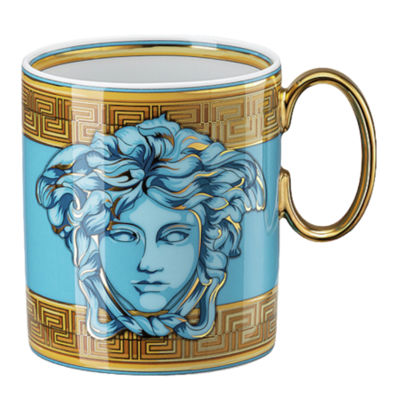 Versace By Rosenthal Vaisselle Medusa Amplified Blue Coin Mug