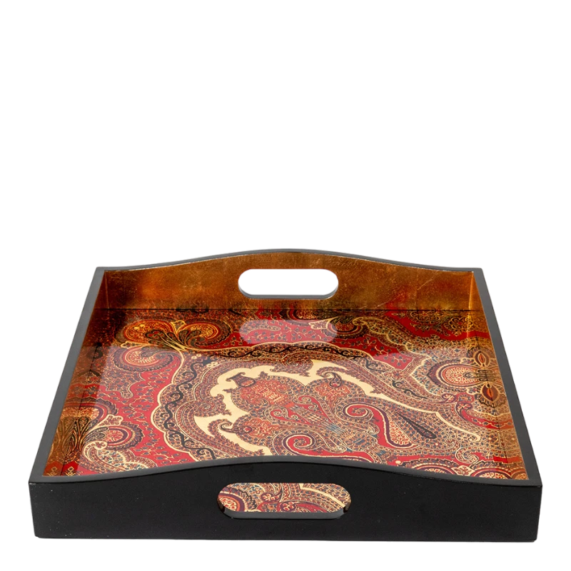 Caspari Plateau en laque Crimson Jaipur 8914LQSQ