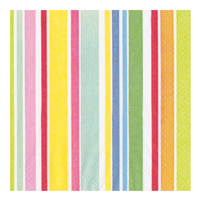 Caspari Serviette de table en papier Bright Cabana Stripe 4640L