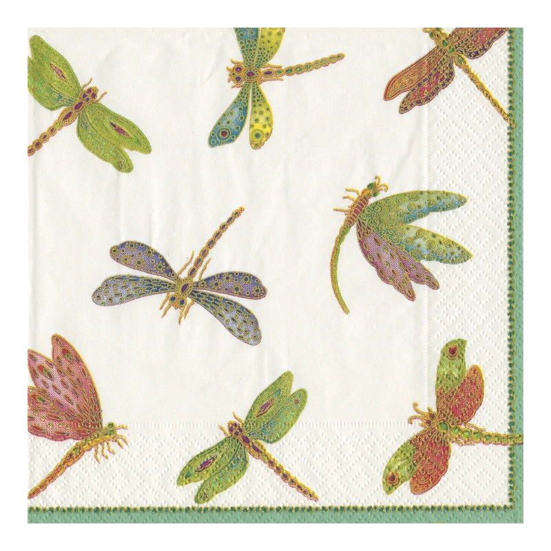 Caspari Serviette de table en papier Dragonflies 9860L